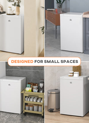 Upright Freezer, 3 Cu Ft Small Freezer with Reversible Single Door, Adjustable Thermostat for Home, Apartment, White