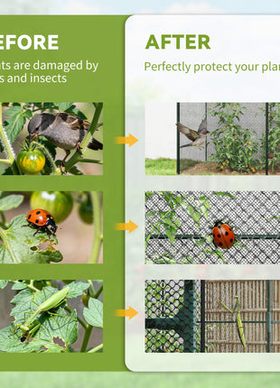 6' x 4' x 6' Crop Cage, Plant Protection Tent with Zippered Doors for Vegetable Garden, Backyard, Black
