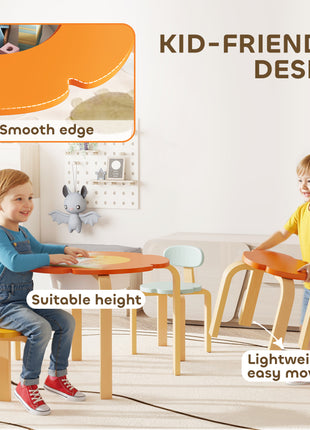 5 Piece Kids Table and Chairs Set, Toddler Table and Chair Set with Built-in Storage, for Nursery, Living Room, Playroom