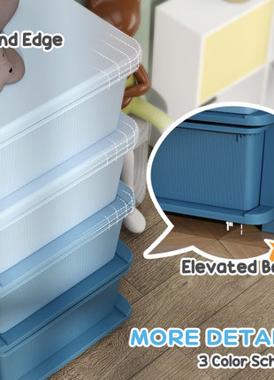 30" 4 Tier Kids Storage Unit Dresser Tower w/ 4 Drawers, Blue