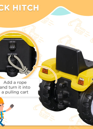 Kids Ride on Excavator, Pedal Go Kart with Front Loader Digger for 3 Year Old, Yellow