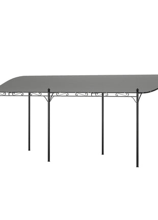10' x 20' Wall-Mounted Outdoor Pergola Canopy, Metal Patio Canopy with Drainage Holes for Backyard, Garden, Dark Gray
