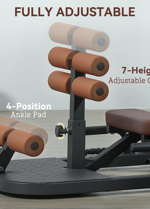 Foldable Sissy Squat Machine, Hip Thrust Machine with Push Up Stand, Multipurpose Glute Workout Equipment, Black