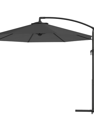 10' Cantilever Tilt Offset Patio Umbrella w/ UV & Water Safe Material & Cross Base (Weight Not Included), Gray
