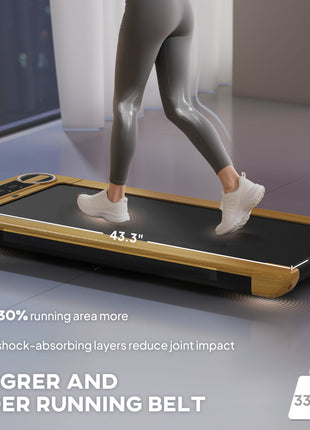 Walking Pad, Under Desk Treadmill with 17" x 43" Wide Belt, Remote Control, Bluetooth Speaker, Wheels and LED Display