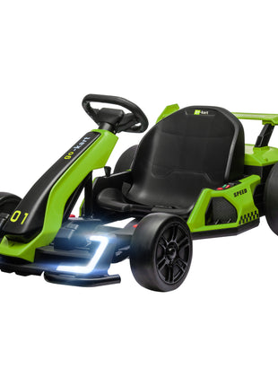 24V 7.5 MPH Electric Go Kart with Adjustable Seat, Slow Start, Green