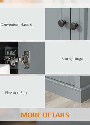 Sideboard Buffet Cabinet, Coffee Bar Cabinet with 2 Drawers and Double Door Cupboard for Kitchen, Living Room, Entryway, Dark Gray