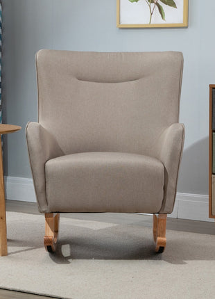 Modern Rocking Chair Sofa Armchair Modern Accent Chair, Greige