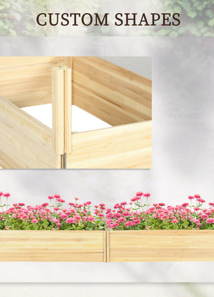 Wood Planter Box with Trellis for Climbing Plants, Raised Garden Bed for Outdoor Flowers Herbs, 91"x24"x43", Natural