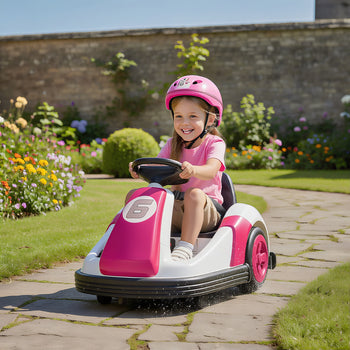 6V Kids Bumper Car with Big Wheels, Electric Car for Kids with 360-Degree Spin, Slow Start, for 37-72 M, Pink