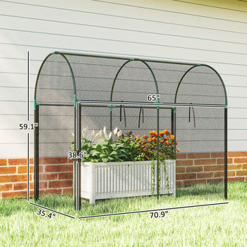 Crop Cage, 6' x 3' x 5' Large Plant Protection Tent with Zippered Door, Outdoor Garden Cage, Black
