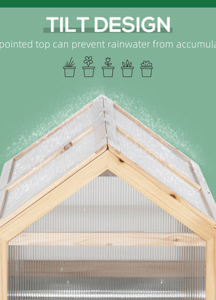 48" x 24" x 32.25" Elevated Planting Beds Garden Wooden Cold Frame Greenhouse Flower Planter Protection Wood