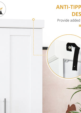White Pantry Cabinet with Adjustable Shelving for Kitchen, Perfect for Family, White