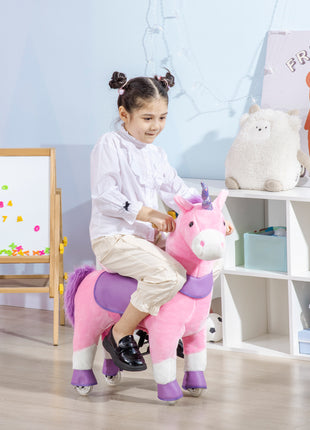Ride On Real Walking Unicorn with Sparkly Horn, Soft Plush Ride On Rocking Horse Bearing 176lbs, Imaginative Interactive Toy for Kids, Unicorn Gifts