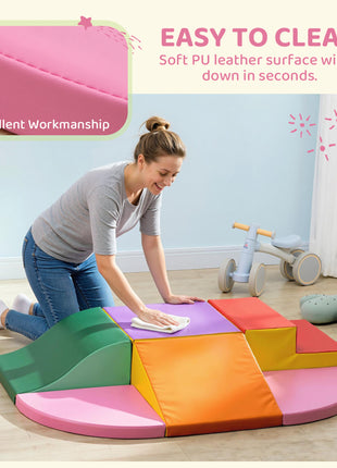 6-Pieces Foam Climbing Blocks for Toddlers 1-3 Years, Soft Play Set for Climb and Crawl, Assorted