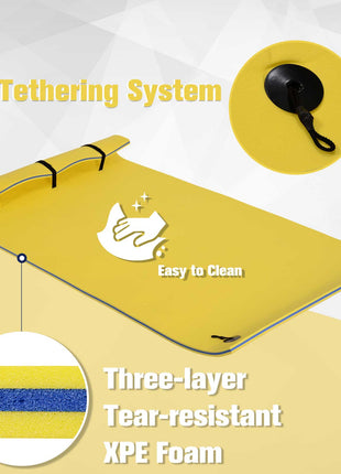 Floating Water Mat Float Pad Used in Lake Pool Water Beach Sea Ocean Yellow