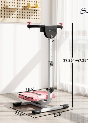 Foldable Ab Twister Board for Waist Trimming with LCD Display, Ab Workout Equipment for Women and Men, Pink