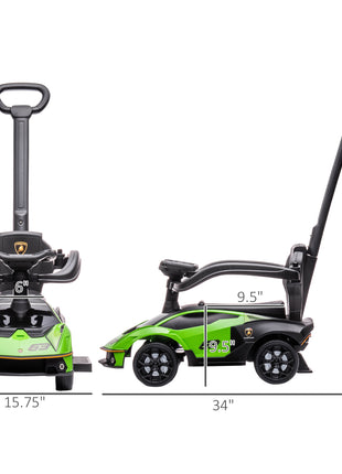 Toddler Push Car, Lamborghini Stroller Walking Car Age for 1-3, Green