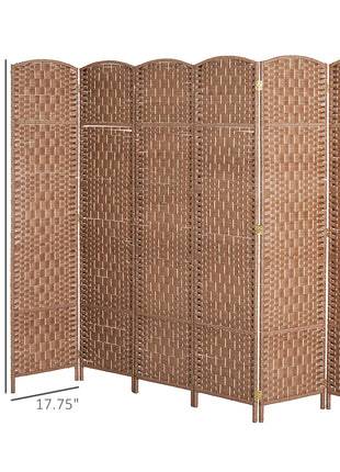 Room Divider 6 Panel, 6FT Tall Folding Privacy Screen, Freestanding Hand-Woven Partition for Room Separation with 360° Hinges, Paper Rope Diamond Weave, Natural