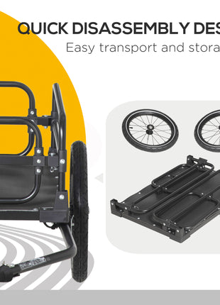 Bike Cargo Trailer Bike Wagon Bicycle Trailer with Suspension, Triple Safety Features, 16'' Wheels, 88 lbs Max Load