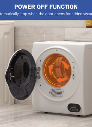 1.5 cu.ft Portable Compact Clothes Laundry Dryer with Intelligent Drying for Apartments Dorms RVs, 850W, White