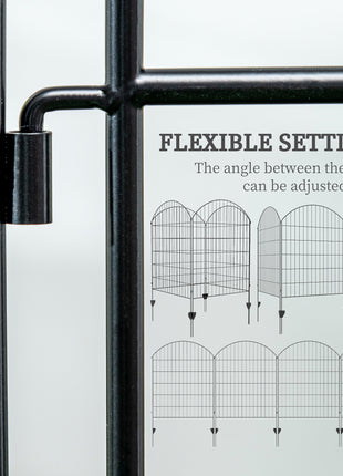 4 Pack Garden Fencing for Yard, Decorative Fence Panels as Animal Barrier and Flower Edging, Grids