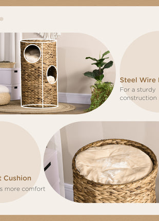 Elevated Cat Bed with Hideaways, 3 Story Kitty Tower for Indoor Cats