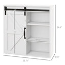 Bathroom Medicine Cabinet, Wall Cabinet with Sliding Door and Adjustable Shelf, 22.75" x 7.75" x 24.5", White