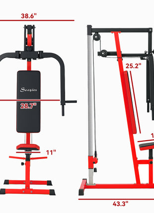 Chest Fly and Chest Press Machine for Back, Pectoral, Rear Deltoid and Shoulder Training, Red