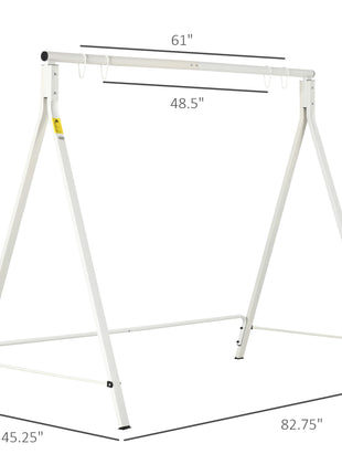 Metal Porch Swing Stand, Heavy Duty Swing Frame, Hanging Chair Stand Only, 528 LBS Weight Capacity, for Backyard, Patio, Lawn, Playground, White