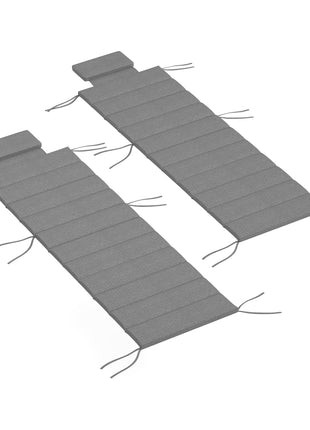 Foldable Chaise Lounge Cushion Set of 2, Outdoor Lounge Chair Cushion Set, UPF50+ 230gsm Olefin, 80" x 26" Charcoal Gray