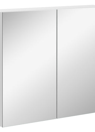 Bathroom Mirrored Cabinet, 24"x22" Steel Frame Medicine Cabinet, Wall-Mounted Storage Organizer with Double Doors, White