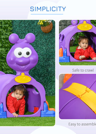 Caterpillar Play Tunnel, Toddler Tunnel for Kids Crawl and Climb Through, Kids' Play Structure Indoor Outdoor, 2 Sections, Purple