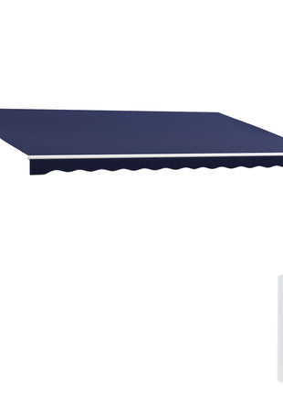 16'x10' Electric Retractable Awning Sunshade Shelter with Remote Controller & Crank Handle for Deck Balcony Yard, Blue