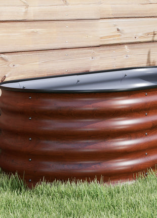 7.9' x 2' x 1.4' Galvanized Raised Garden Bed Kit, Metal Planter Box with Safety Edging, Brown