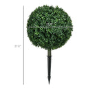 Artificial Boxwood Trees w/ Ground Stake, Set of 2 Ball Shaped Topiary Trees for Home Office & Living Room, UV Resistant