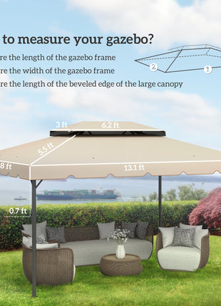 Model 84C-101 or 84C-144 13' x 10' Gazebo Replacement Canopy, Gazebo Top with Double Vented Roof (TOP ONLY), White