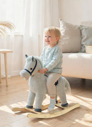 Kids Rocking Horse Plush Ride on Horse Toddle Rocker for 36-72 Months