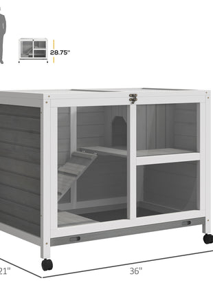 Desk/Table Sized Rabbit Hutch with Wheels