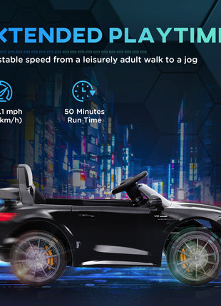 Mercedes-Benz AMG GTR Licensed 12V Battery Powered Kids Electric Car w/ Remote Control & Soft Start, Black