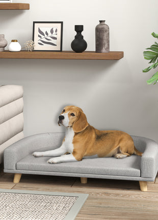 Dog Sofa Couch Bed with Washable Cushion for Large Dogs, Cats, Gray
