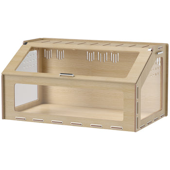 39 inch Hamster Cage Habitat with Acrylic Window & Openable Top for Dwarf Hamster, Gerbil, Guinea Pig, Rat, Oak