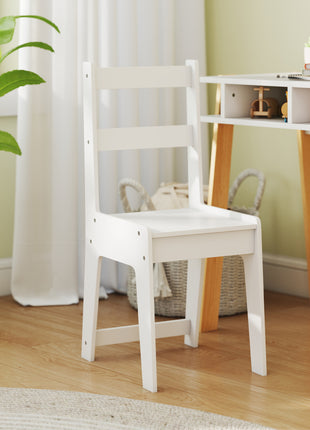 Kids Desk and Chair Set with Storage for Bedroom, School, Gift for Children Ages 3-12, White