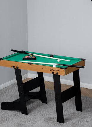 38'' Mini Pool Table Set Tabletop Billiards Game, Fun for Whole Family Game Room Man Cave, with Easy Folding for Storage, with Balls, Cues, Chalk, Brush