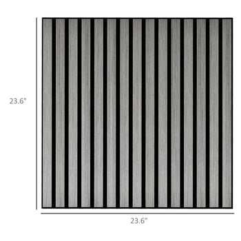 24"x24" Wood Panels for Wall, 4 Pack Acoustic Panels, Sound Absorbing Slat Wall For Interior Wall Decor, Home, Gray