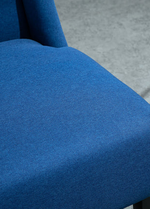 Armless Couch Wingback Double Sofa Linen Fabric Upholstery Button Tufted Loveseat Modern Living Room Settee, Blue