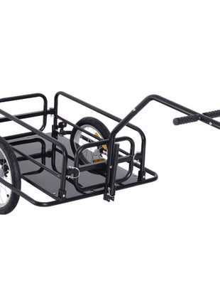 Foldable Bike Cargo Trailer Cart with Hitch, 88 lbs. Capacity, Black