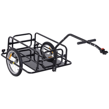 Foldable Bike Cargo Trailer Cart with Hitch, 88 lbs. Capacity, Black