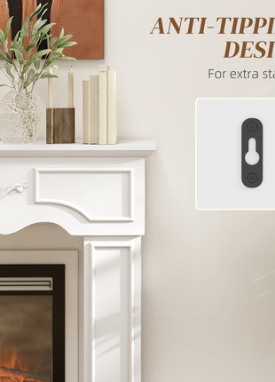 Baroque Fireplace Mantel, Freestanding Fireplace Surround with Leg for Electric Fireplaces, 43.3" W x 39.8" H, White
