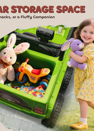12V 4x4 Kids Electric Car w/ 2WD/4WD Switchable, Remote Control, Spring Suspension System, Back Trailer, Camouflage